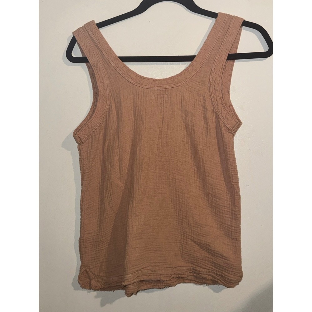 Faherty Organic Cotton Gauze Topanga Tank Top Terracotta Clay XS - Picture 8 of 8